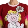 Dolce & Gabbana Women's Chic Red Pig Print Crew Neck T-Shirt