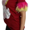 Dolce & Gabbana Women's Chic Red Pig Print Crew Neck T-Shirt