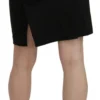 GF Ferre Women's Chic High Waist Black Linen Skirt