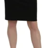 GF Ferre Women's Chic High Waist Black Linen Skirt