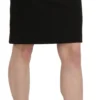 GF Ferre Women's Chic High Waist Black Linen Skirt