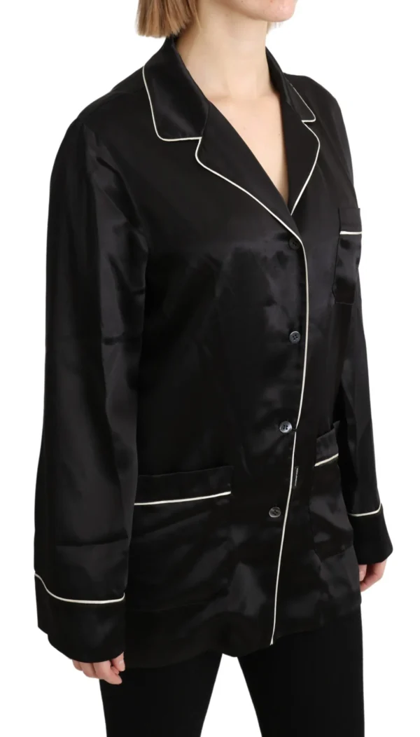 Dolce & Gabbana Women's Elegant Silk Black Button-Up Blouse
