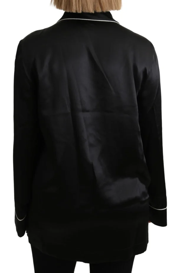 Dolce & Gabbana Women's Elegant Silk Black Button-Up Blouse