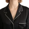 Dolce & Gabbana Women's Elegant Silk Black Button-Up Blouse