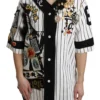 Dolce & Gabbana Women's Elegant Striped V-Neck Charm Blouse