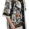 Dolce & Gabbana Women's Elegant Striped V-Neck Charm Blouse