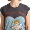 Dolce & Gabbana Women's Elegant Gray Cotton Cap Sleeve Tee