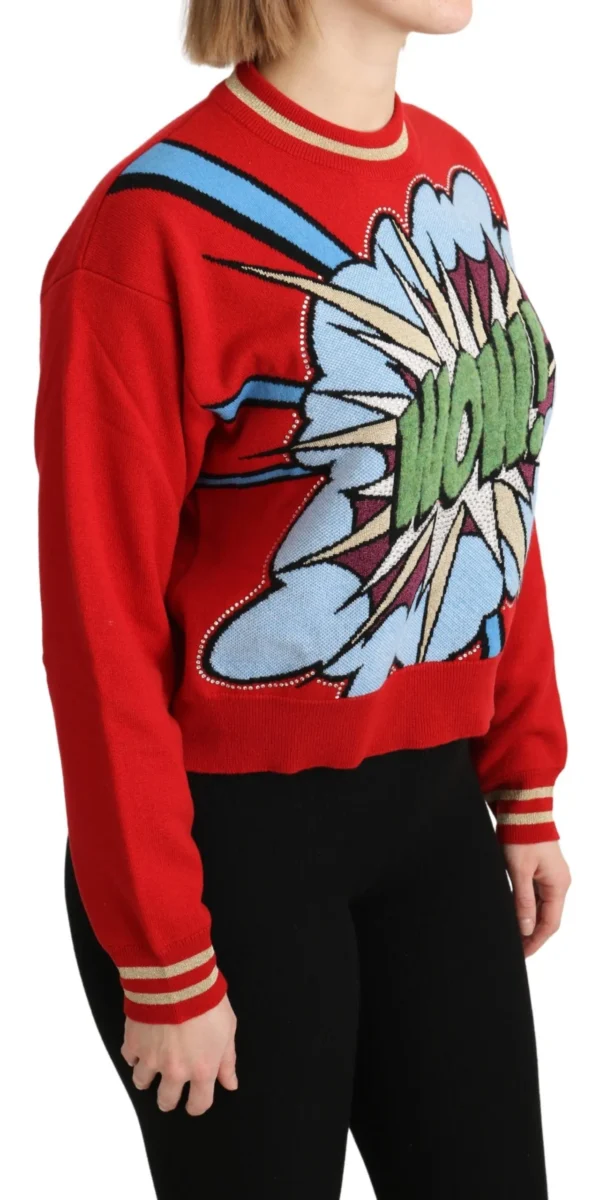 Dolce & Gabbana Women's Radiant Red Cartoon Motive Cashmere Sweater