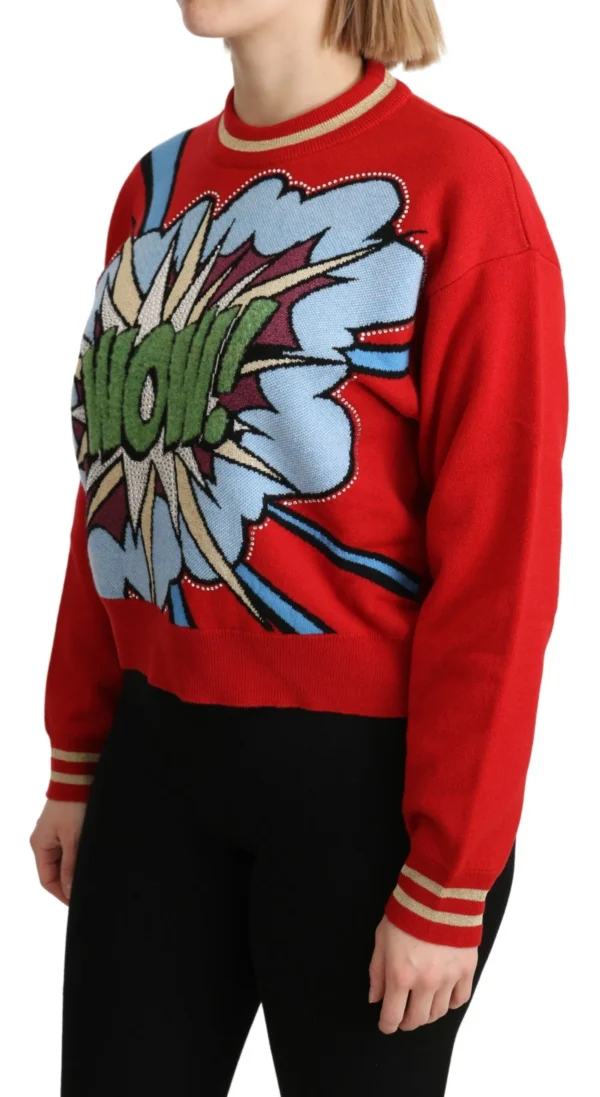 Dolce & Gabbana Women's Radiant Red Cartoon Motive Cashmere Sweater