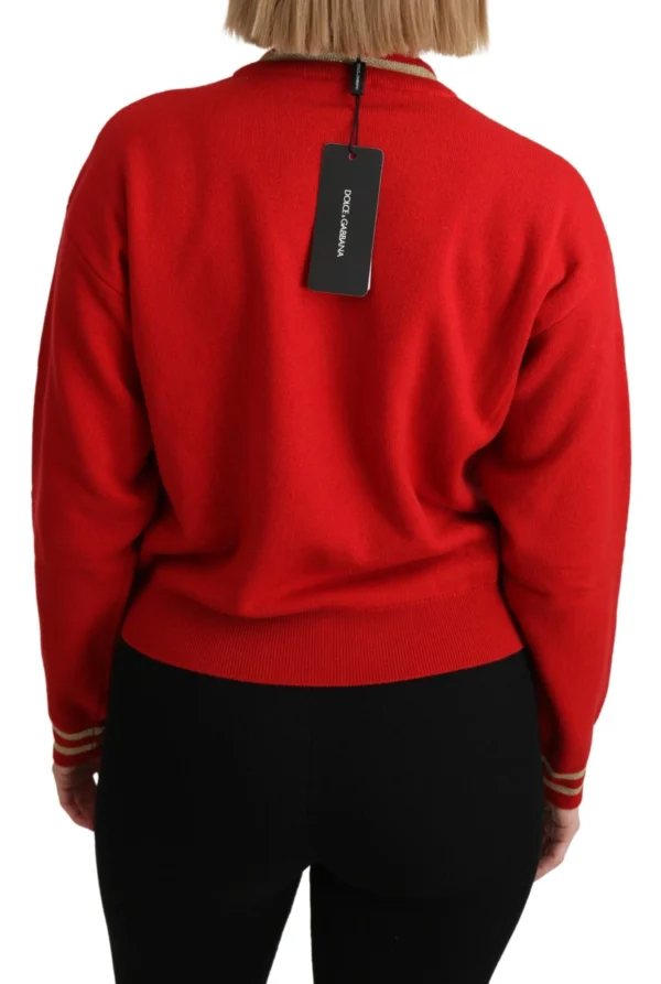 Dolce & Gabbana Women's Radiant Red Cartoon Motive Cashmere Sweater