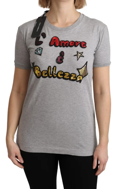 Dolce & Gabbana Women's Sequined Motive Cotton Tee