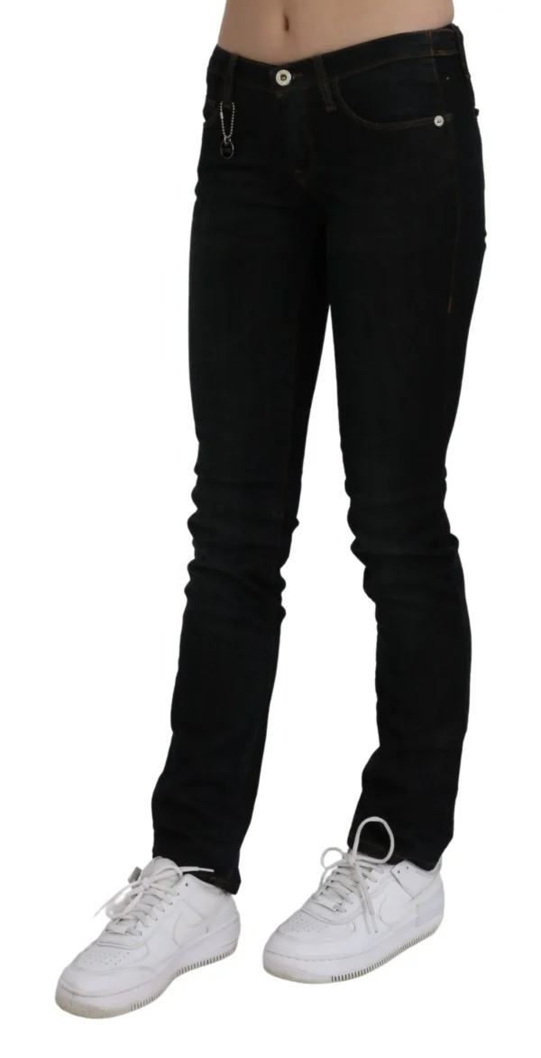 Costume National Women's Chic Black Mid Waist Slim Fit Denim Jeans