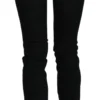 Costume National Women's Chic Black Mid Waist Slim Fit Denim Jeans