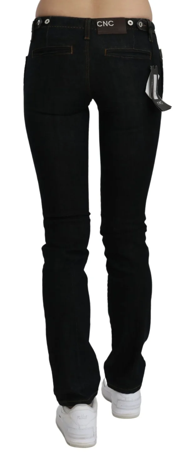 Costume National Women's Chic Black Mid Waist Slim Fit Denim Jeans