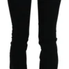 Costume National Women's Chic Black Slim Fit Low Waist Denim