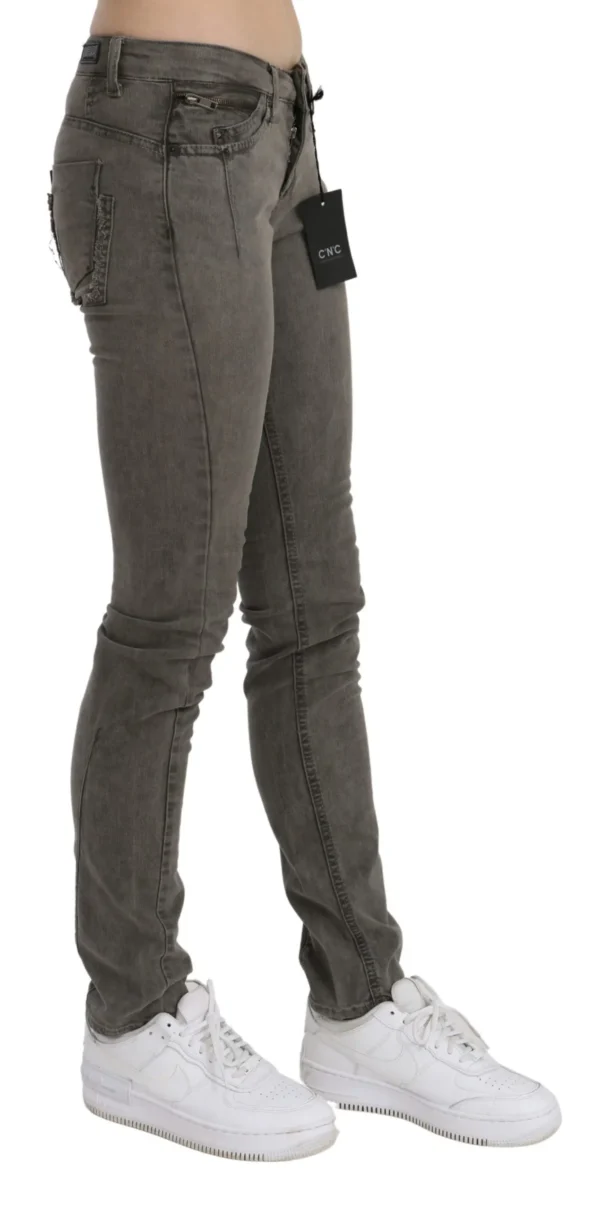 Costume National Women's Chic Gray Slim Fit Cotton Jeans