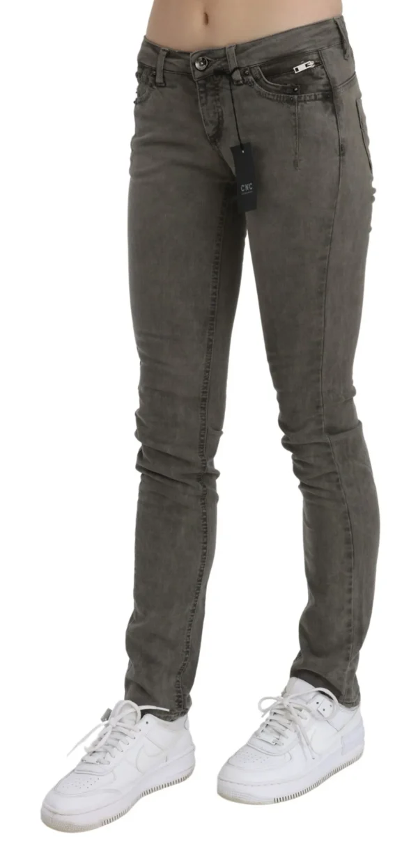 Costume National Women's Chic Gray Slim Fit Cotton Jeans