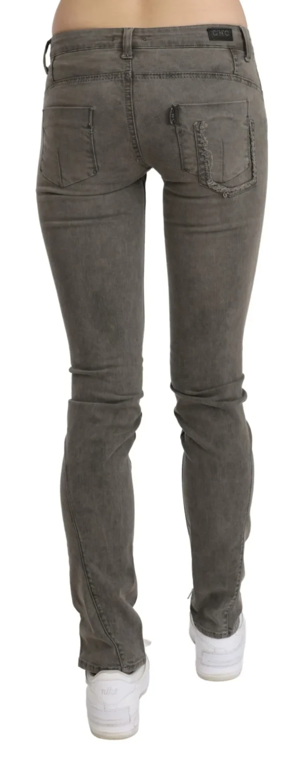 Costume National Women's Chic Gray Slim Fit Cotton Jeans