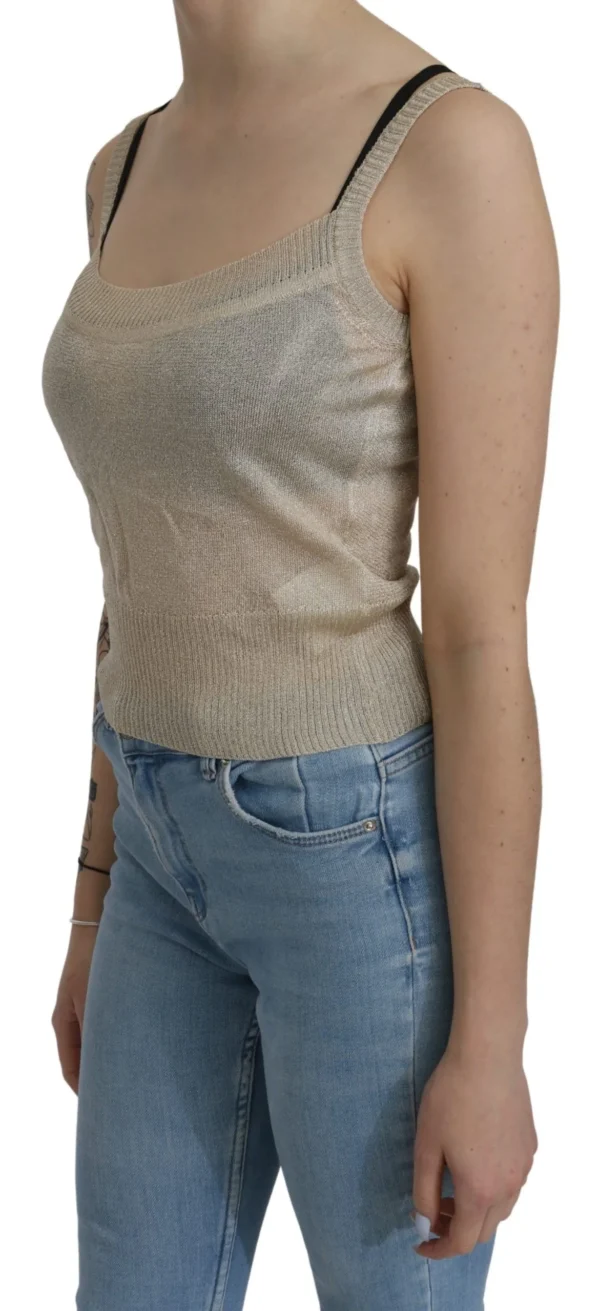 BYBLOS Women's Elegant Beige Sleeveless Spaghetti Strap Tank