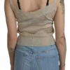 BYBLOS Women's Elegant Beige Sleeveless Spaghetti Strap Tank