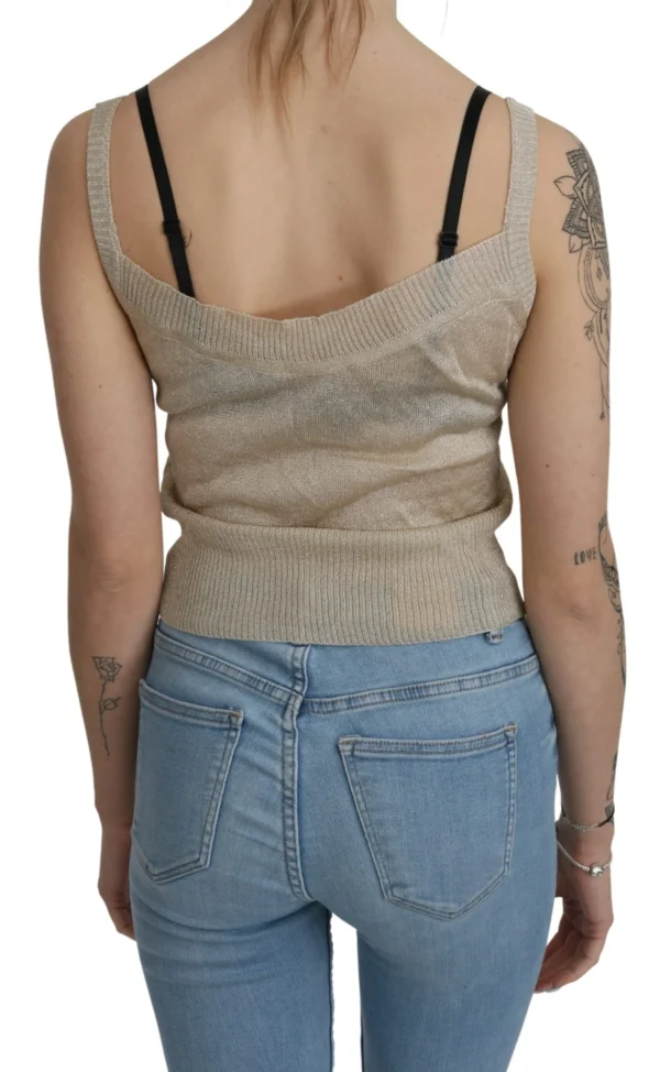BYBLOS Women's Elegant Beige Sleeveless Spaghetti Strap Tank