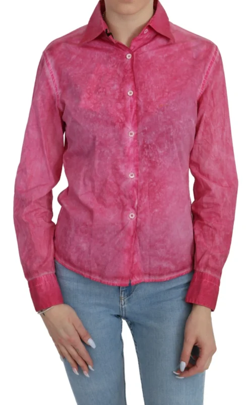 Ermanno Scervino Women's Chic Pink Cotton Polo Blouse by Ermanno Scervino