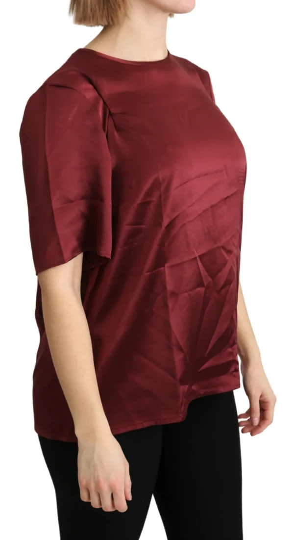 Dolce & Gabbana Women's Elegant Silk Bordeaux Blouse