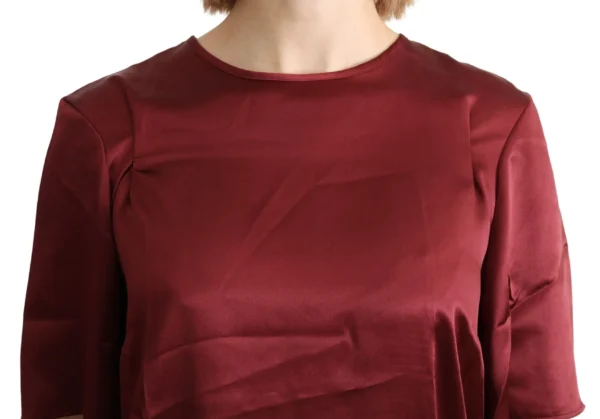 Dolce & Gabbana Women's Elegant Silk Bordeaux Blouse