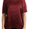 Dolce & Gabbana Women's Elegant Silk Bordeaux Blouse