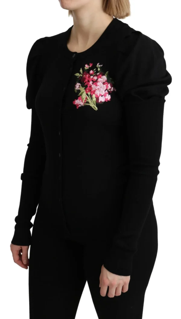 Dolce & Gabbana Women's Elegant Floral Embroidered Wool Cardigan