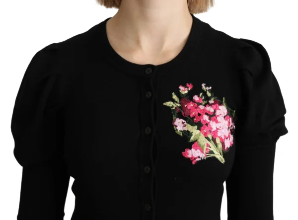 Dolce & Gabbana Women's Elegant Floral Embroidered Wool Cardigan