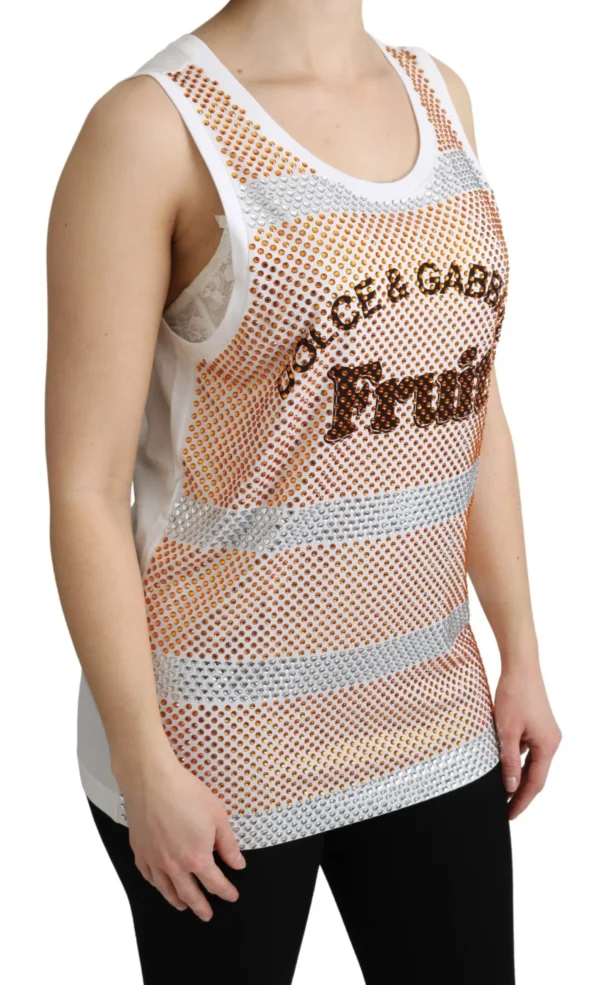 Dolce & Gabbana Women's Crystal Embellished Sleeveless Cotton Top