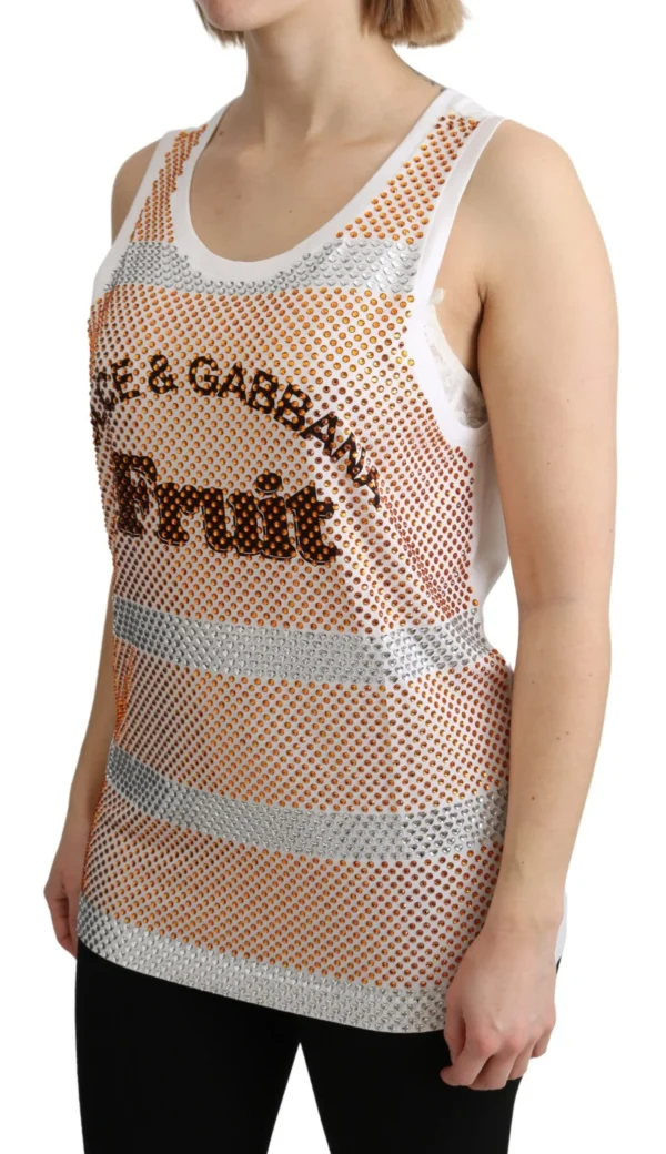 Dolce & Gabbana Women's Crystal Embellished Sleeveless Cotton Top