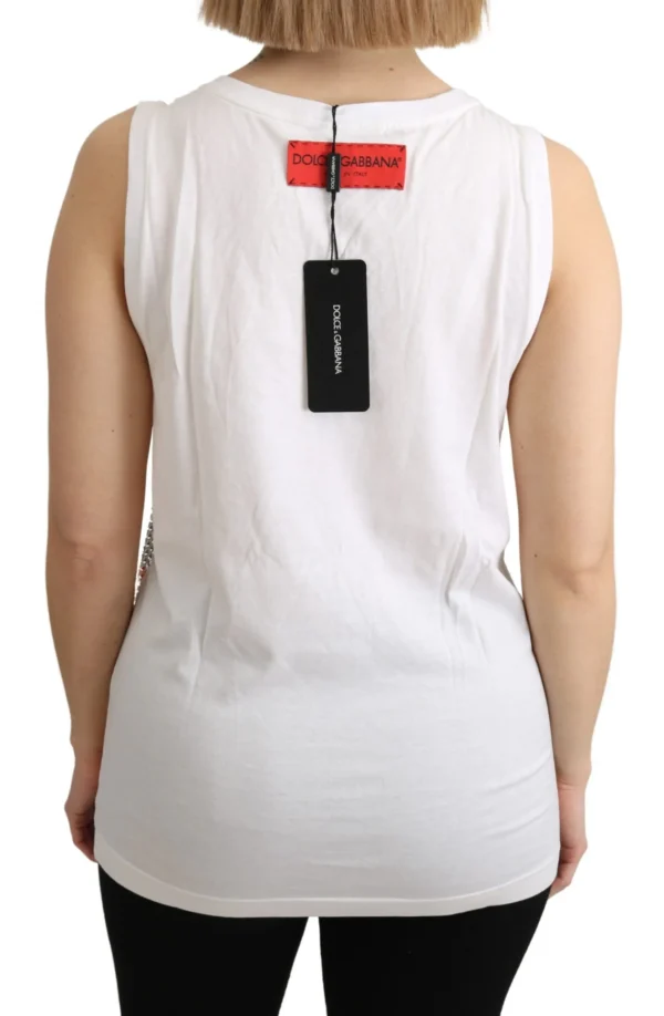 Dolce & Gabbana Women's Crystal Embellished Sleeveless Cotton Top