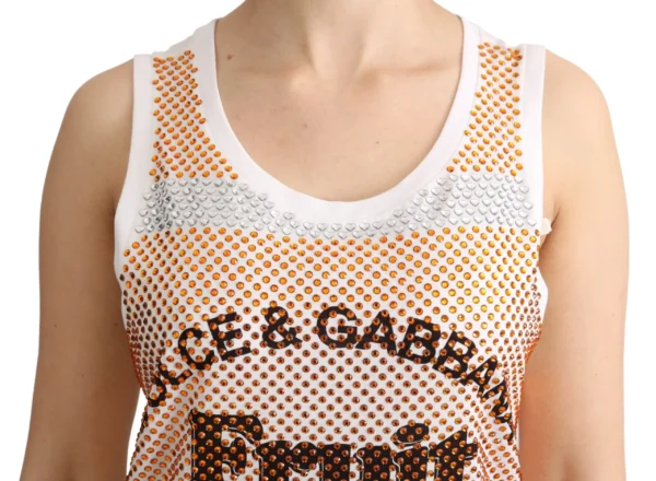 Dolce & Gabbana Women's Crystal Embellished Sleeveless Cotton Top