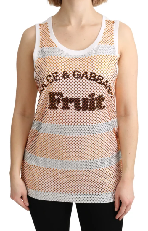 Dolce & Gabbana Women's Crystal Embellished Sleeveless Cotton Top