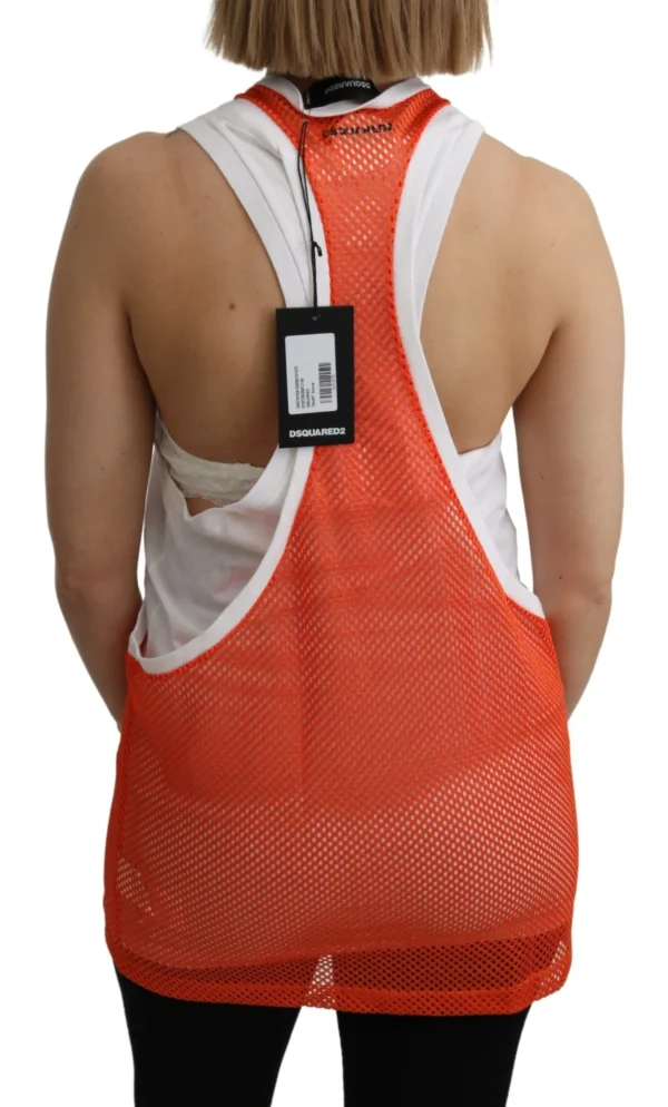 Dsquared² Women's Elegant Sleeveless Cotton Tank in Orange