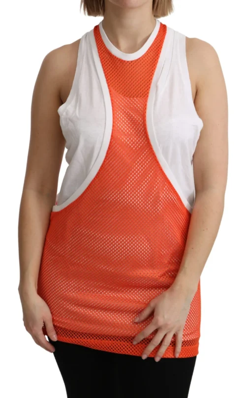 Dsquared² Women's Elegant Sleeveless Cotton Tank in Orange