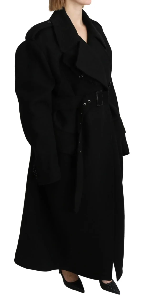 Dolce & Gabbana Women's Elegant Black Wool Trenchcoat