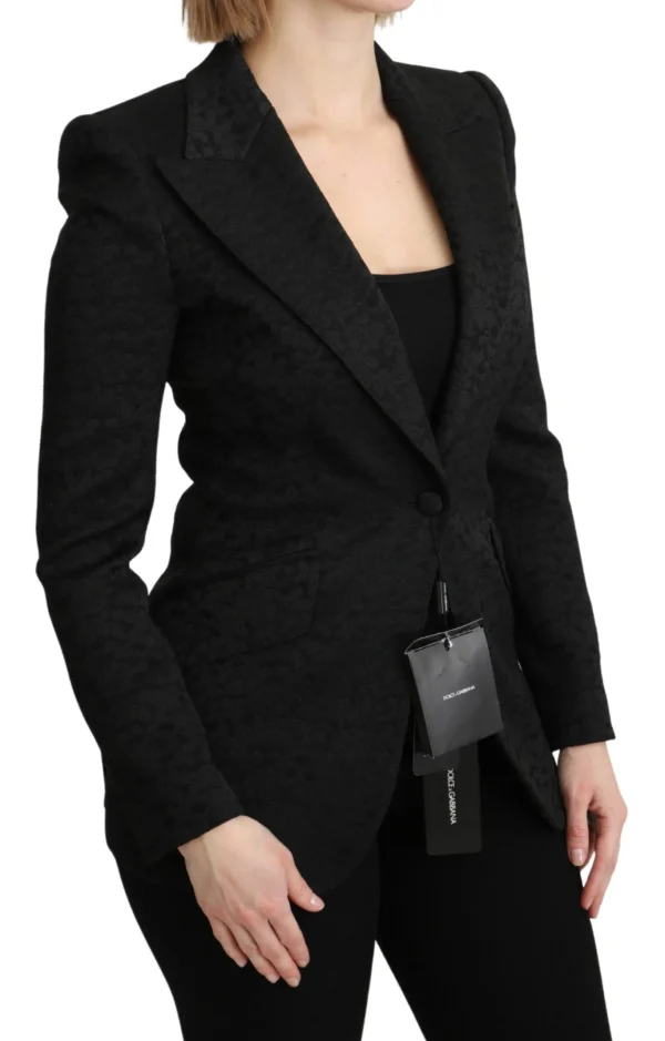 Dolce & Gabbana Women's Elegant Black Brocade Single Breasted Blazer