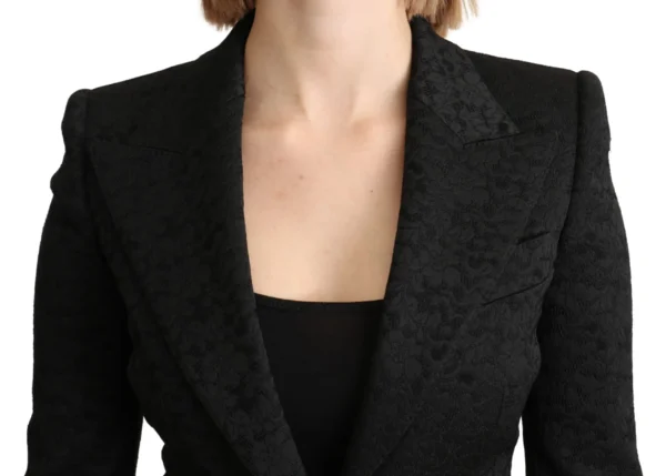 Dolce & Gabbana Women's Elegant Black Brocade Single Breasted Blazer