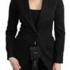 Dolce & Gabbana Women's Elegant Black Brocade Single Breasted Blazer