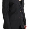 Dolce & Gabbana Women's Elegant Gray Striped Cotton Blazer