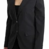 Dolce & Gabbana Women's Elegant Gray Striped Cotton Blazer
