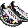 Dolce & Gabbana Women's Black Crystal-Embellished Low Top Sneakers