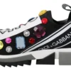 Dolce & Gabbana Women's Black Crystal-Embellished Low Top Sneakers