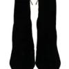 Dolce & Gabbana Women's Elegant Velvet Ankle Boots with Crystal Heels