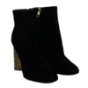 Dolce & Gabbana Women's Elegant Velvet Ankle Boots with Crystal Heels