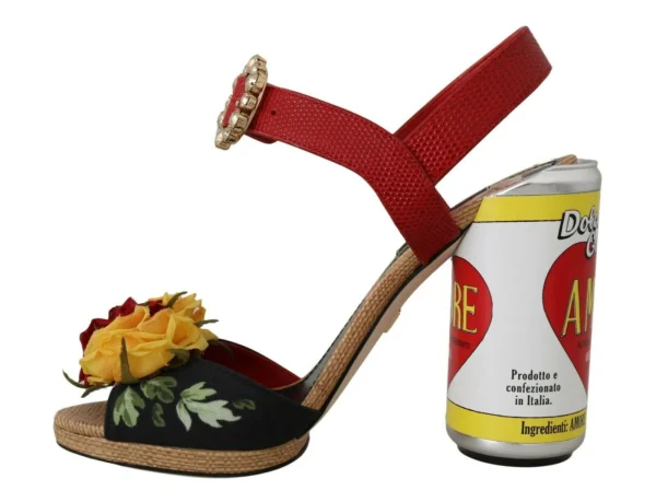 Dolce & Gabbana Women's Multicolor Floral Crystal Embellished Sandals