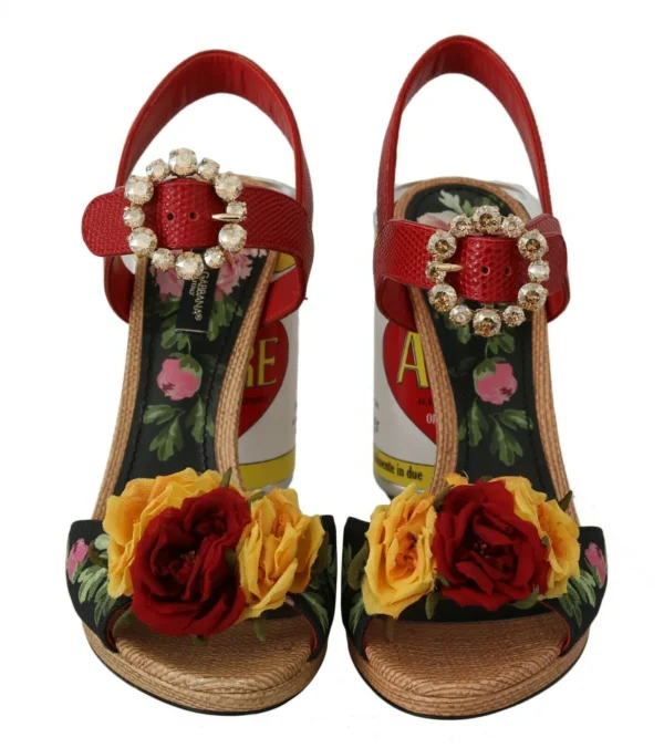 Dolce & Gabbana Women's Multicolor Floral Crystal Embellished Sandals